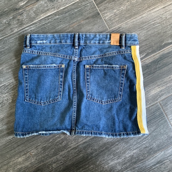 Denim Mini Skirt with Stripe Detail - Picture 4 of 4